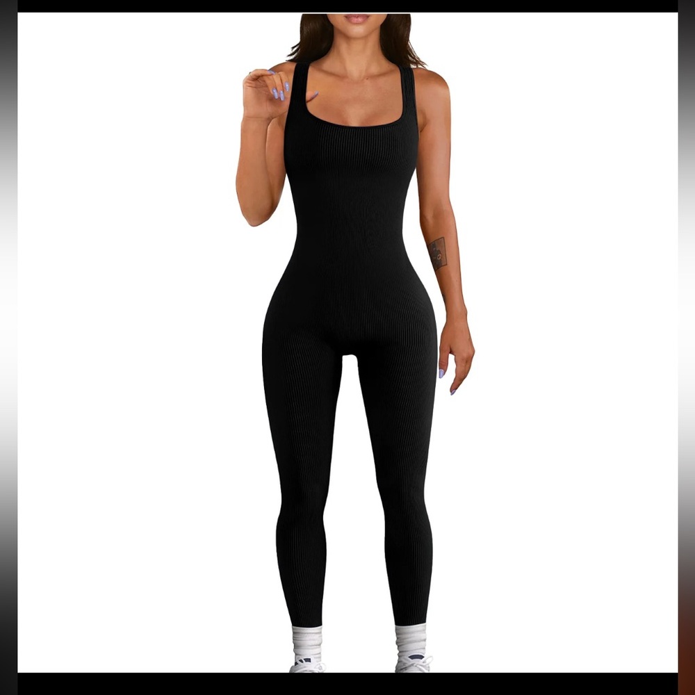 yoga sports gym jumpsuit black